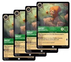 Disney Lorcana Bucky Squirrel Squeak Tutor x 4 - NM Rise Floodborn - Free Card - Image 1