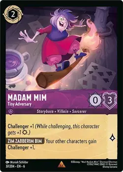 Disney Lorcana TCG - Azurite Sea - Madam Mim - Tiny Adversary - Rare 37/204 - Image 1