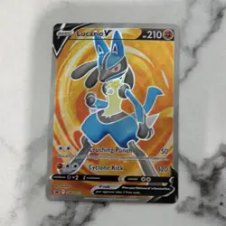 Pokemon Lucario V Promo SWSH213 210 HP Basic Fighting Card English - Image 1