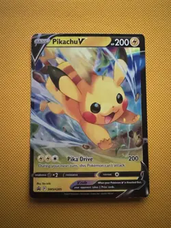 Pokemon Pikachu V SWSH285 Promo Holo Basic 200 HP Pika Drive English Card - Image 1
