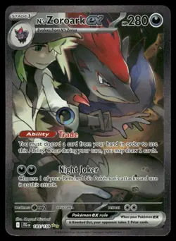 Pokemon Cards N's Zoroark ex 185/159 Journey Together - Image 1