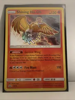 2017 Pokemon TCG Shining Legends Black Star Promo Card #SM70 Shining Ho-Oh Holo - Image 1