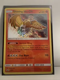 2017 Pokemon TCG Shining Legends Black Star Promo Card #SM70 Shining Ho-Oh Holo - Image 2