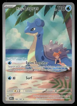 Pokemon Cards Misty's Lapras 194/182 Destined Rivals Illustration Rare - Image 1