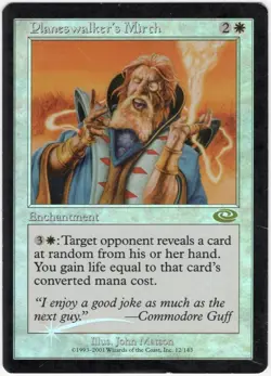 Planeswalker's Mirth 2001 Planeshift FOIL White Rare Enchantment MTG HP AZ3 - Image 1