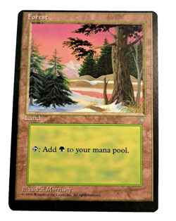 Magic The Gathering Ice Age Forest Wald Land Miscut/Misprint Excellent - Image 1
