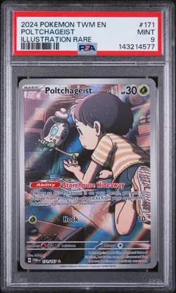 2024 POKEMON TWM EN ILLUSTRATION RARE POLTCHAGEIST PSA 9 (FREE SHIPPING!) - Image 1