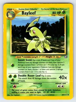 Bayleef 29/111 2000 Neo Genesis Pokemon Card TCG Vintage WOTC Nintendo - Mp - Image 1