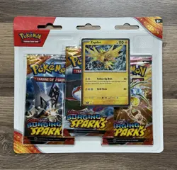 Pokemon TCG Surging Sparks 3 Pack Blister Zapdos - Image 1