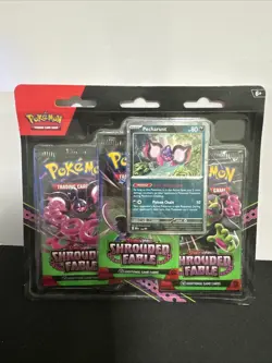 Pokemon TCG SV6.5 Shrouded Fable 3 Pack Blister Pecharunt BRAND NEW SEALED - Image 1