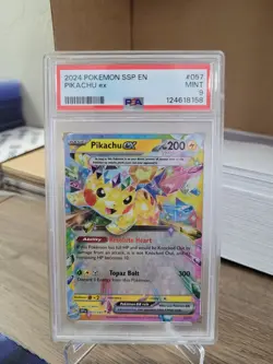 Pikachu ex 057/191 Double Rare PSA 9 - 2024 Pokemon Surging Sparks - Image 1