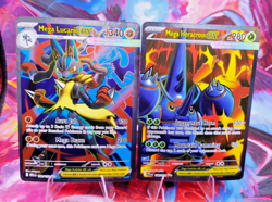 Pokemon Mega Lucario ex Ultra Rare Full Art 160 Evolution Holo w/Bonus Heracross - Image 1