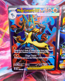 Pokemon Mega Lucario ex Ultra Rare Full Art 160 Evolution Holo w/Bonus Heracross - Image 2