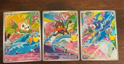 Pokemon First Partner Illustration Collection | Gen 7 Starters Set Of 3 NM Alola - Image 1