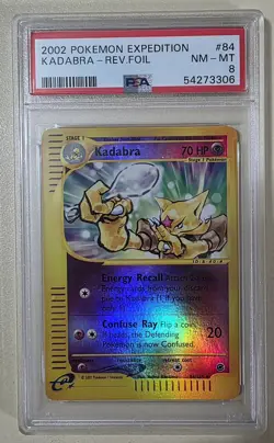 Pokemon Expedition Reverse Holo Foil Kadabra 84/165 PSA 8 - Image 1