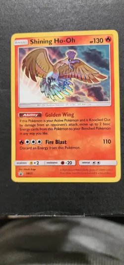 Shining Ho-Oh SM70 Sm Holo Sun & Moon Black Star Promo Pokemon - Image 1