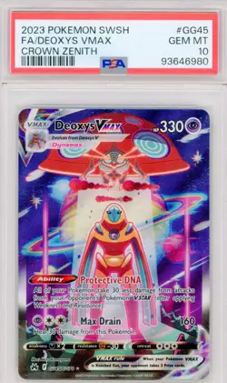 2023 POKEMON SWORD & SHIELD CROWN ZENITH #GG45 FULL ART/DEOXYS VMAX PSA 10 - Image 1