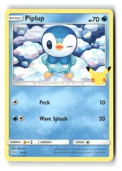Piplup 020/025 Promo McDonald's 25th Anniversary Promos Pokemon Near Mint - Image 1