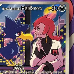 Pokemon TCG Team Rocket's Murkrow 200/182 Destined Rivals Illustration Rare NM - Image 4