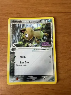 2006 Pokemon EX Holon Phantoms Meowth Delta Species Reverse Holo #71/110 - Image 1