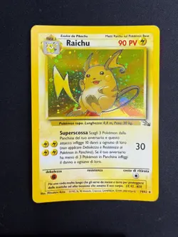 Pokemon Raichu 14/62 Fossil Rara Holo Unlimited Wizards ITA Carte Vintage - Image 1