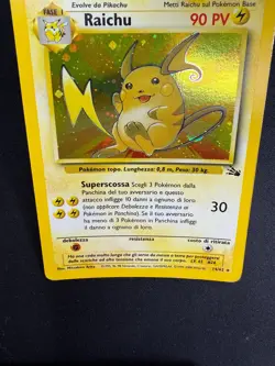 Pokemon Raichu 14/62 Fossil Rara Holo Unlimited Wizards ITA Carte Vintage - Image 3