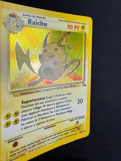 Pokemon Raichu 14/62 Fossil Rara Holo Unlimited Wizards ITA Carte Vintage - Image 5
