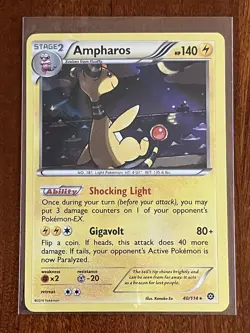 Ampharos 40/114 Holo Rare Steam Siege Near Mint Pokemon TCG - Image 1