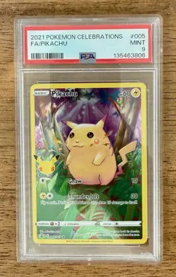 2021 Pokemon Celebrations Pikachu Full Art #005/025 PSA 9 NEW CERT - Image 1