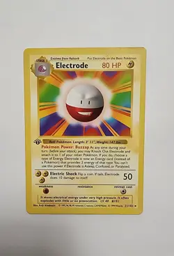 Pokemon TCG Electrode 1st Edition Base Set Shadowless Rare 021/102 - Image 1