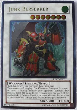 Yugioh 1x Junk Berserker EXVC-EN037 Ultimate Rare 1st Edition Lightly Played - Image 1