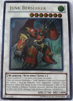 Yugioh 1x Junk Berserker EXVC-EN037 Ultimate Rare 1st Edition Lightly Played - Image 3