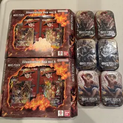 6 Vol 2 Tins Full Set + 2 Illustration Boxes Vol. 5 - One Piece TCG Lot - Image 1
