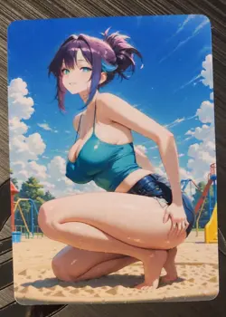 Girl # 37 Oppai Goddess Story Full Art Glossy Anime Trading Card Waifu TCG ACG - Image 1