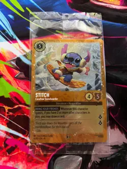 Disney Lorcana Winterspell Stitch - Carefree Snowboarder SEALED Promo Card NM - Image 1