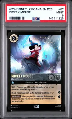 PSA 9 2024 Disney Lorcana EN D23 Mickey Mouse: The Playful Sorcerer Promo - Image 1
