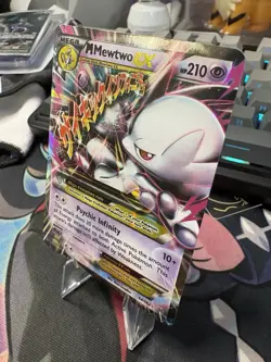 Pokemon M Mega Mewtwo EX Ultra Rare Holo TCG Card 64/162 XY Breakthrough - Image 3