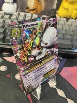 Pokemon M Mega Mewtwo EX Ultra Rare Holo TCG Card 64/162 XY Breakthrough - Image 4