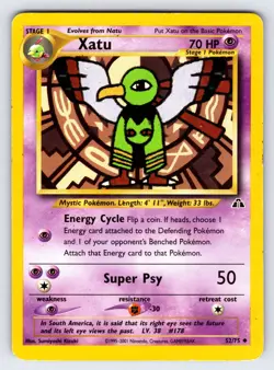 Xatu 52/75 2001 Neo Discovery Pokemon Card Vintage WOTC Nintendo Uncommon - Mp - Image 1