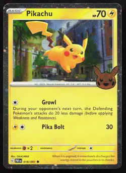Pikachu 018/091 Holo Rare Trick or Trade BOOster 2024 Pokemon Near Mint - Image 1