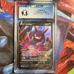 Pokemon Crobat V 104/189 Ultra Rare Holo CGC 9.5 Darkness Ablaze 2020 - Image 1