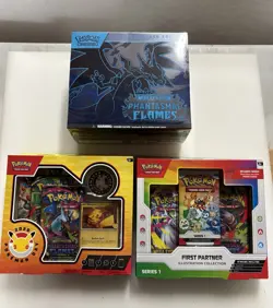 Pokemon TCG Phantasmal Flames ETB + Pokemon Day + First Partner Factory Sealed - Image 1