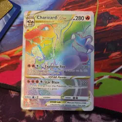 2022 Pokemon Brilliant Stars 174/172 Charizard VSTAR Rainbow Secret Rare - NM - Image 1