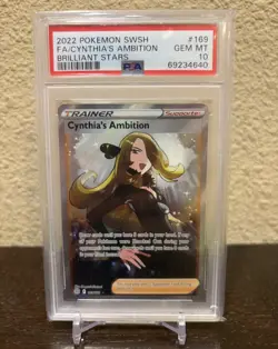Cynthia's Ambition #169/172 Pokemon Brilliant Stars Psa 10 - Image 1