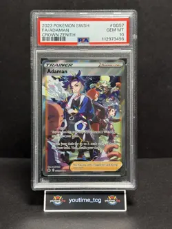 2023 Pokemon Sword And Shield Crown Zenith Fa Adaman #GG57 PSA 10 - Image 1