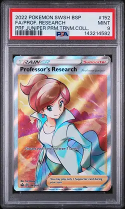 2022 POKEMON SWSH BSP PROMO #152 FULL ART/PROFESSOR'S RESEARCH PSA 9 (FREE S&H) - Image 1