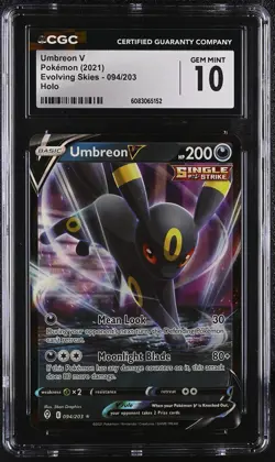 UMBREON V Evolving Skies Holo Rare #094 CGC 10 Pokemon [Nostalgium] - Image 1