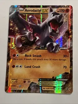 Aerodactyl EX XY97 XY Holo Pokemon TCG LP-MP Scratch On Face. - Image 1