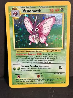 Venomoth Jungle 13/64 *NM Excellent* Pokemon Holo Rare 1999 WOTC Vintage - Image 1
