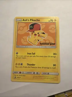 Ash's Pikachu SM110 Non-Holo Promo Pokemon the Movie Pokemon TCG - Image 1